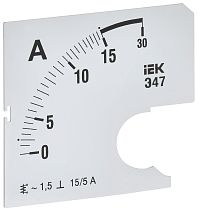 Шкала сменная для амперметра Э47 15/5А класс точности 1,5 72х72мм  IEK Шкала сменная для амперметра Э47 15/5А класс точности 1,5 72х72мм  IEK
