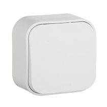 QUTEO Выключатель 1-клавишный для открытой установки проходной 10А белый