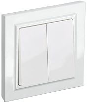 BRITE Выключатель 2-клавишный 10А в сборе ВСР10-2-0-БрБ белый  IEK