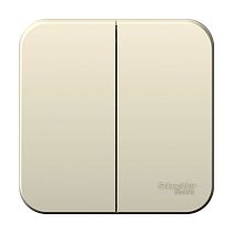Blanca открытая установка без пластины Молочный Выключатель 2 клавишный , 10А Systeme Electric (Schneider Electric)