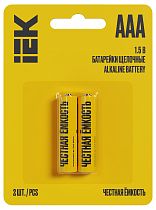 Батарейка щелочная Alkaline LR03/AAA (2шт/блистер)  IEK