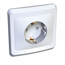 ЭТЮД скрытая установка Белый Розетка одинарная с заземлением со шторками Systeme Electric (Schneider Electric)