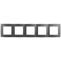 Рамка для выключателей и розеток ЭРА 12 12-5005-12 пластик графит пятипостовая