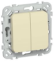 FLITE Выключатель 2-клавишный 10А ВС12-1-0-ФлН навахо IEK