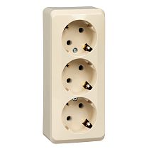 ЭТЮД открытая установка Кремовый Розетка тройная с заземлением 16А 250B Systeme Electric (Schneider Electric) ЭТЮД открытая установка Кремовый Розетка тройная с заземлением 16А 250B Systeme Electric (Schneider Electric)