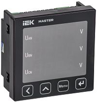 Вольтметр цифровой щитовой трехфазный RS-485 96х96 LED MASTER IEK Вольтметр цифровой щитовой трехфазный RS-485 96х96 LED MASTER IEK