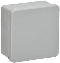 Коробка распаячная двухкомпонентная КМ42435 для открытой проводки безгалогенная (HF) 80х80х40мм IP67 8 вводов серая  IEK