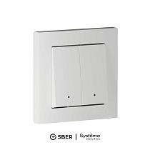 ATLASDESIGN SMART 2-кл. ВЫКЛЮЧАТЕЛЬ с подсв., Zigbee, сх.5, L+N, 10А, мех., БЕЛЫЙ