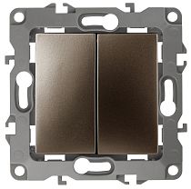 Выключатель ЭРА 12 12-1104-13 10А 250В бронза двухклавишный