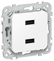 FLITE Розетка USB A+A 3,1А РЮ-2-ФлБ белый IEK