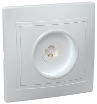 РТ10-КБ Розетка 1местная телефонная КВАРТА (белый) IEK