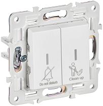 SKANDY Выключатель 2-клавишный с индикацией для отелей 10А SK-V16W арктический белый IEK