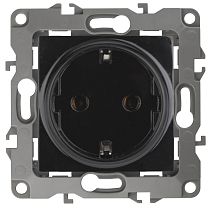 Розетка ЭРА 12 12-2101-06 16А 250В чёрный с заземлением