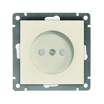 Розетка одноместная UNIVERSAL серия "Афина" без заземления, скрытой установки, с защитными шторками, 16А, 220В, слоновая кость (ivory) (еврослот)