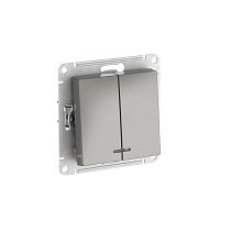 AtlasDesign Сталь Выключатель 2-кл. с подсвет.,сх.5а, 10АХ, мех., быстрозажим. клемм