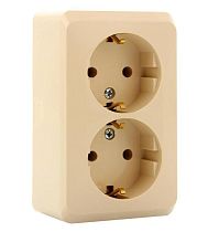 ЭТЮД открытая установка Кремовый Розетка двойная с заземлением Systeme Electric (Schneider Electric) ЭТЮД открытая установка Кремовый Розетка двойная с заземлением Systeme Electric (Schneider Electric)