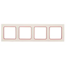 Стокгольм Рамка 4-местная белая с линией цвета красный EKF PROxima