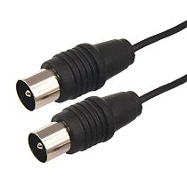 ВЧ кабель, ТВ штекер - ТВ штекер, длина 1,5 метра, черный REXANT