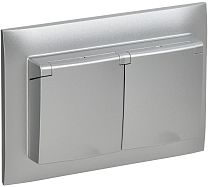 SKANDY Розетка 2-местная и крышкой 16А в сборе IP44 SK-R12S серебряный IEK