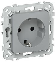 FLITE Розетка с заземлением с защитными шторками безвинтовое крепление 16А РСш11-1-ФлС серый IEK