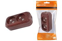 Колодка розеточная 2 гнезда 2П б/з 10А 250В "Эко" (бук)  TDM