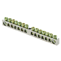 Шина PEN "ноль-земля" (6x9мм) 14 отв. цинк крепеж по центру EKF PROxima