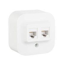 Розетка компьютерная Legrand Quteo 782228 белый двухместная RJ45 категория 5е UTP Legrand