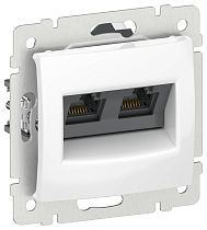 IEKVALENA Розетка компьютерная двойная RJ45 категория 5Е UTP 6942921 белый IEK