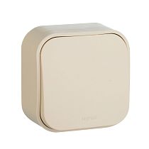 QUTEO Выключатель 1-клавишный для открытой установки самовозвартный 6А безвинтовое крепление слоновая кость