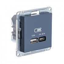 AtlasDesign Грифель Розетка USB A+C, 45W, Fast Charge (QC.PD) Systeme Electric (Schneider Electric) AtlasDesign Грифель Розетка USB A+C, 45W, Fast Charge (QC.PD) Systeme Electric (Schneider Electric)