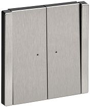 FORTE&PIANO Выключатель 2-клавишный проходной с индикацией 10А FP708M металл никель IEK