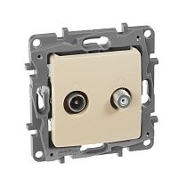 ETIKA Розетка двойная TV+SAT тип звезда слоновая кость