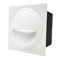 Светильник для ступеней 3Вт 5000К Металл Белый Квадрат Полукруг General GSTL-S1-3BT-5K