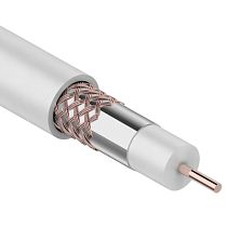 Кабель коаксиальный RG-6U+Cu, 75 Ом, Cu/Al/Cu, 64%, 100 м, INDOOR, белый, REXANT