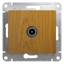 Glossa Дерево Дуб Розетка TV проходная 4DB Systeme Electric (Schneider Electric)