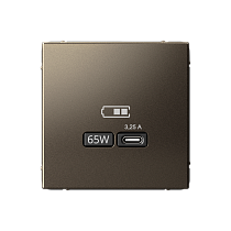 ArtGallery Мокко USB Розетка тип-С 65Вт высокоскор.заряд. QC, PD, механизм Systeme Electric (Schneider Electric)