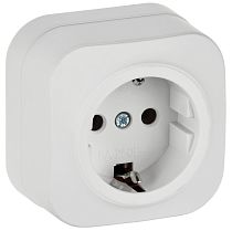 GLORY Розетка 1-местная для открытой установки с заземлением без защитных шторок 16А РС20-3-ХБм белый матовый IEK GLORY Розетка 1-местная для открытой установки с заземлением без защитных шторок 16А РС20-3-ХБм белый матовый IEK