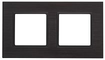 Рамка ЭРА Elegance 14-5202-05 для выключателей и розеток двойная металл чёрный