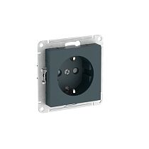 AtlasDesign Изумруд Розетка с заземлением со шторками, 16А, мех., быстрозажим. клемм
