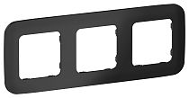 FLITE Рамка 3-местная РУ-3-А-ФлЧ черный IEK