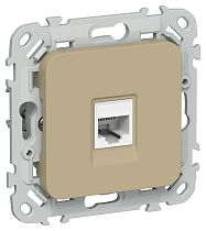 FLITE Розетка компьютерная RJ45 категория 5Е UTP РК5е-1-0-ФлХ хаки IEK