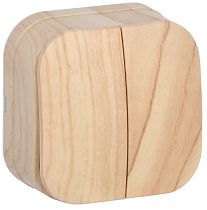 Выключатель двухклавишный для открытой установки ВС20-2-0-ХС 10А GLORY сосна  IEK