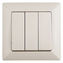 Выключатель ЭРА Intro Solo 4-106-02 IP20 10А 250В слоновая кость трехклавишный
