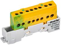 TEKFOR Шина PE "земля" изолированная на универсальном держателе 6х9-8-ЖЗ IEK