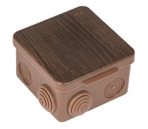 Коробка распаячная КМР-030-014 с крышкой  (100х100х55), 8 мембранных вводов тёмное дерево IP54 EKF PROxima