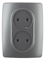 Розетка ЭРА 12 12-2107-12 16A 250В графит двойная