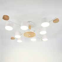 Люстра под лампу General  GCHL-8GX53-M Белая+Дерево Венто