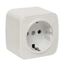 Минск Розетка 1-местная ОП 16А с заземлением белая  EKF Basic Минск Розетка 1-местная ОП 16А с заземлением белая  EKF Basic