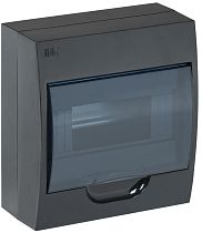Корпус модульный пластиковый ЩРН-П-8 IP41 навесной черный  IEK