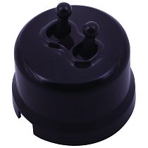 Выключатель тумблерный, двойной, пластик, коричневый JANTERA